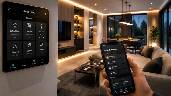 Smart Home Panel mit Smartphone